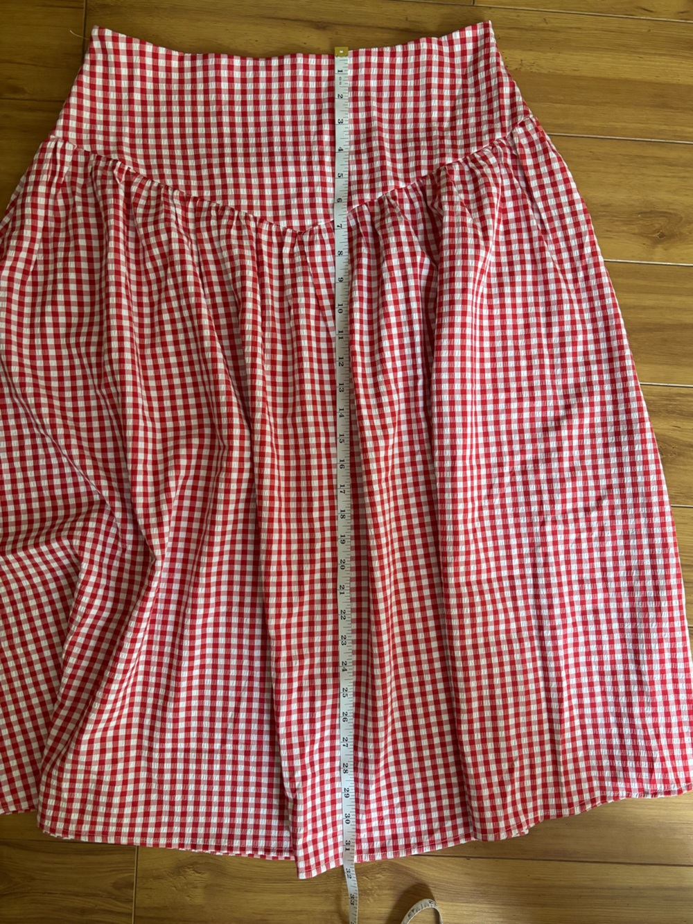 Cider Red and White Gingham Mini Skirt L NWT Cottagecore Girlhoodcore Modest - Picture 8 of 9